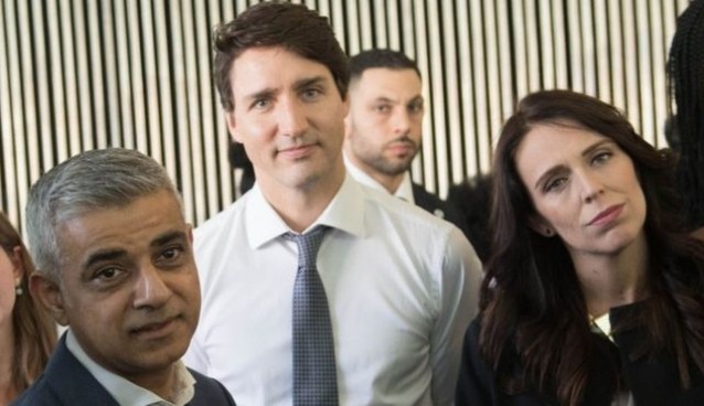 Sadiq Khan welcomed Canadian PM Justin Trudeau and New Zealand PM Jacinda Ardern to London